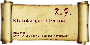 Kleinberger Florina névjegykártya